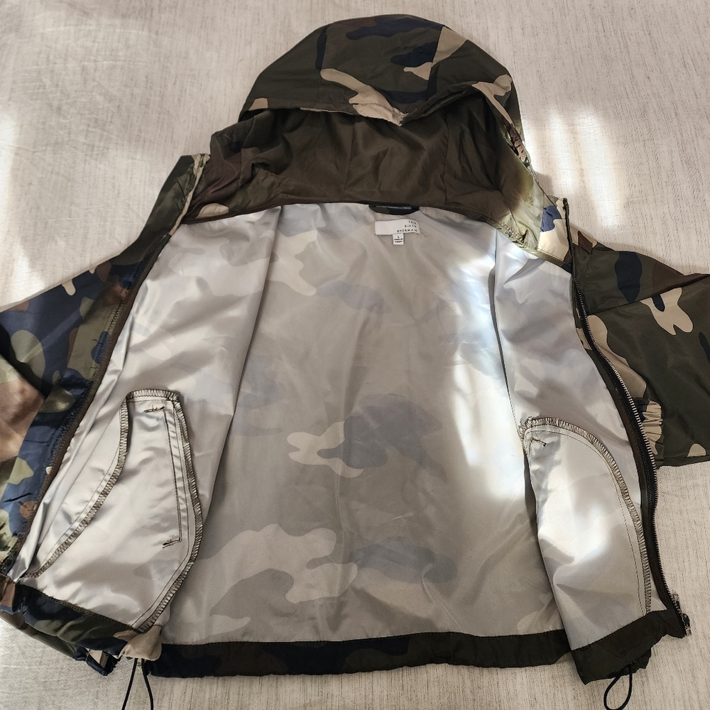 Ten Sixty Sherman Windbreaker Camo/Green Cropped Jacket Sz: Large - Picture 7 of 13